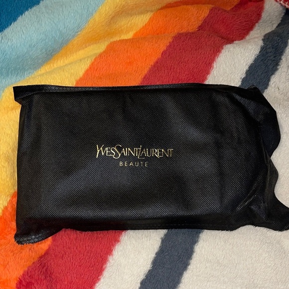 Yves Saint Laurent Black and Gold Beauty Pouch - Picture 1 of 8